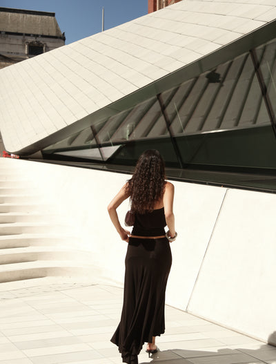 Lenny Wrap Front Halter In Black