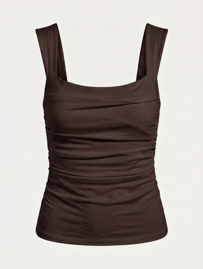 Aki Cami Top In Bitter Chocolate