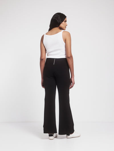 Wide Leg Travel Pant in Black