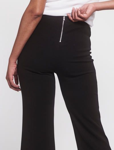 Wide Leg Travel Pant in Black