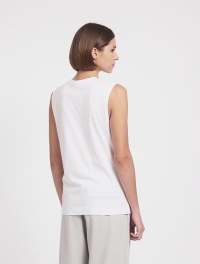 Lightweight Cotton Boyfriend Tank in White