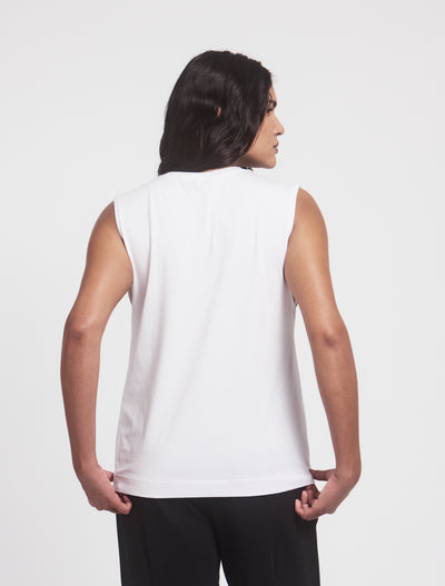 Lightweight Cotton Boyfriend Tank in White