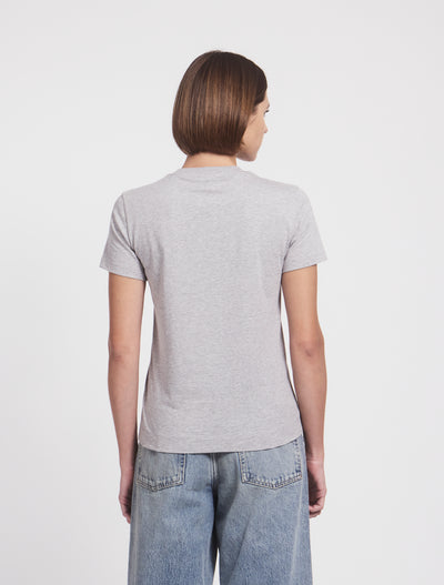 Lightweight Cotton fitted T-Shirt in Grey Marl