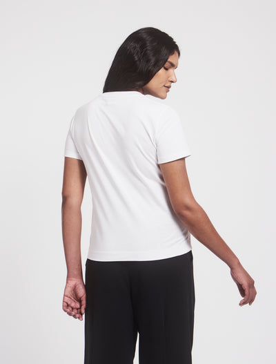 Lightweight Cotton fitted T-Shirt in White