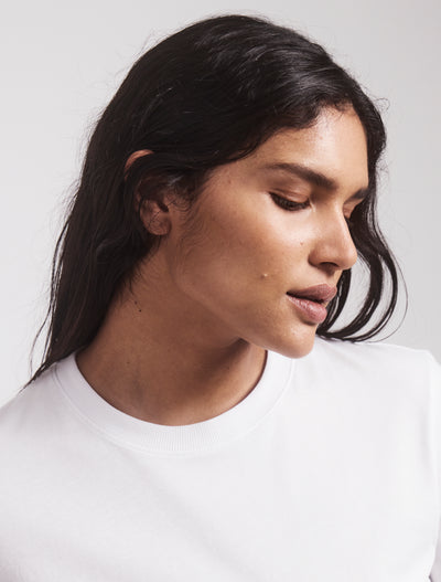 Lightweight Cotton fitted T-Shirt in White