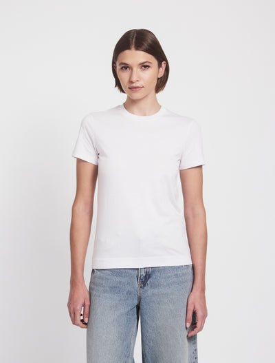 Lightweight Cotton fitted T-Shirt in White