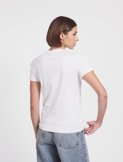 Lightweight Cotton fitted T-Shirt in White