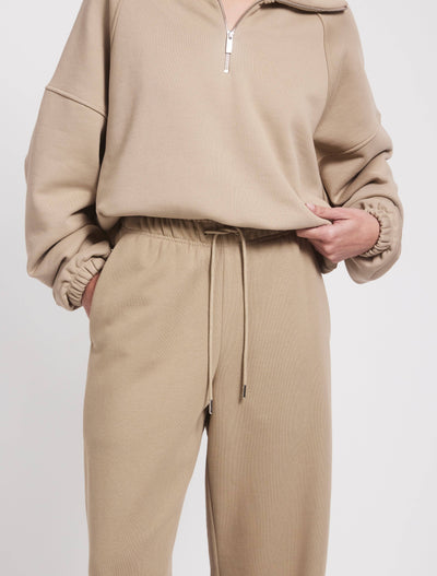 Straight Leg Sweatpant in Taupe