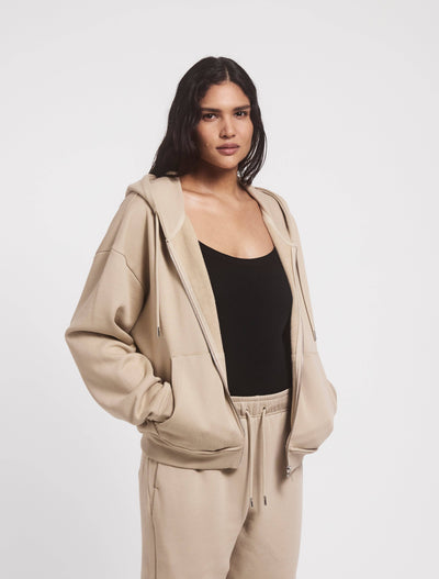 Classic Zip Hoodie in Taupe