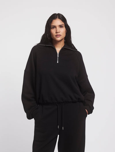 Classic Half Zip Sweatshirt in Black