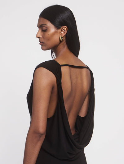 Chelsea Dress in Black, close-up back detail