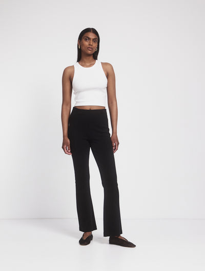 Crop Flare Travel Pant in Black