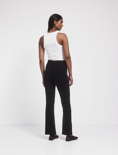 Crop Flare Travel Pant in Black