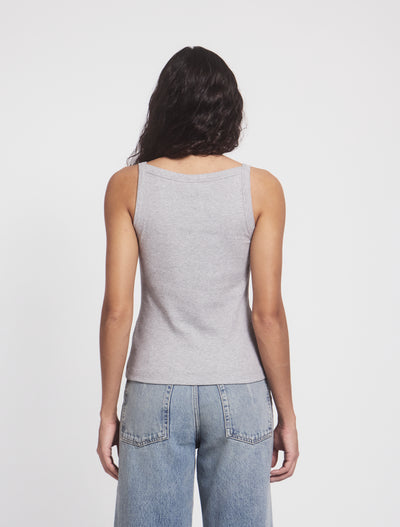 Classic Rib Cami Top in Grey Marl