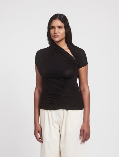 Scarab Micromodal Cut Out Top in Black