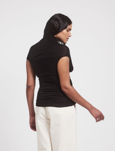 Scarab Micromodal Cut Out Top in Black