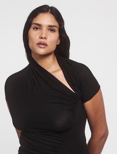 Scarab Micromodal Cut Out Top in Black