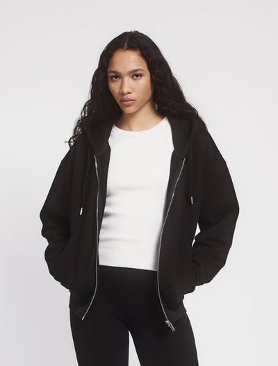 Classic Zip Hoodie in Black