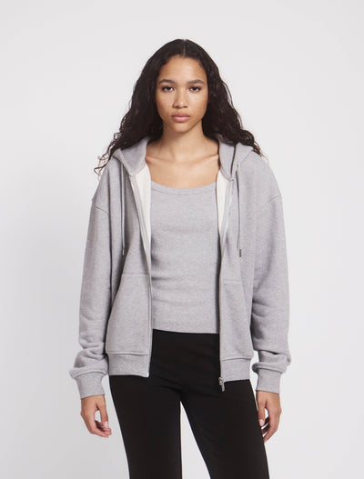 Classic Zip Hoodie in Grey Marl