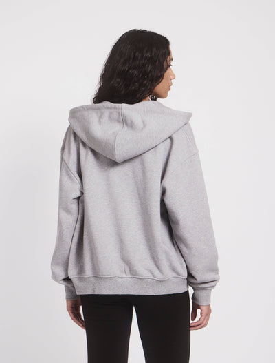 Classic Zip Hoodie in Grey Marl