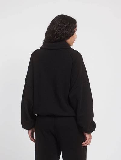 Classic Half Zip Sweatshirt in Black