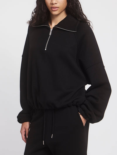 Classic Half Zip Sweatshirt in Black