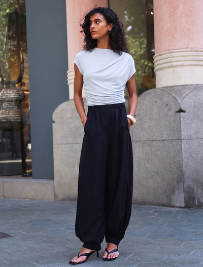 Jamie Drape Top In Icy Blue