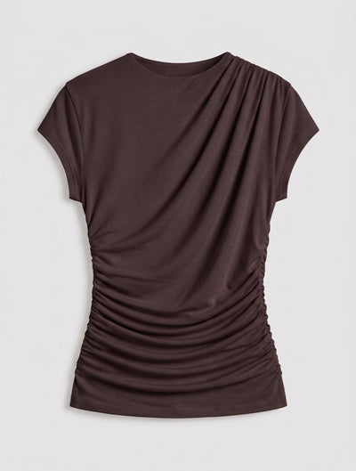 Jamie Drape Top In Bitter Chocolate
