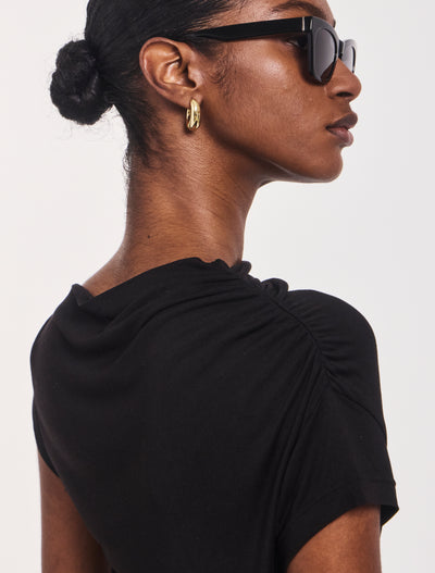 Priam Draped Dress in Black