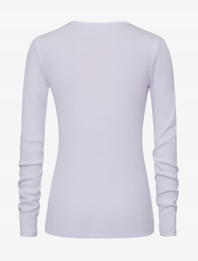 Classic Rib Henley in White