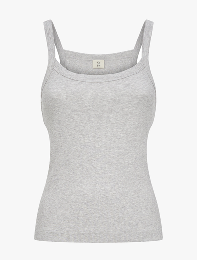 Classic Rib Cami Top in Grey Marl