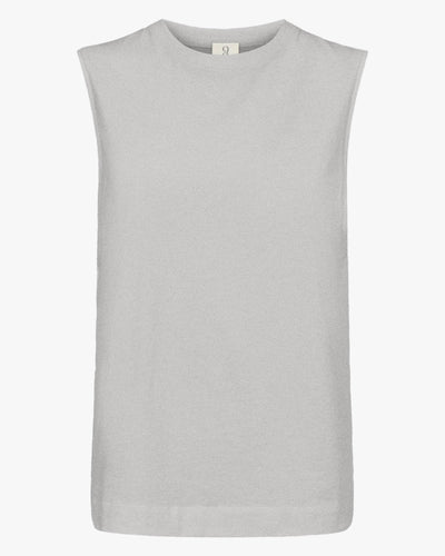 Lightweight Cotton Boyfriend Tank in Grey Marl