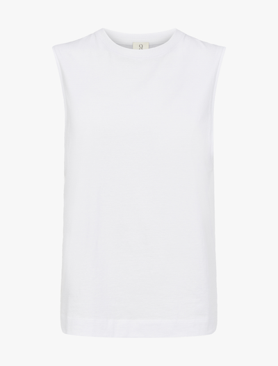 Lightweight Cotton Boyfriend Tank in White