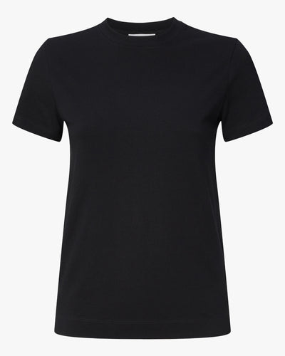 Lightweight Cotton fitted T-Shirt in Black