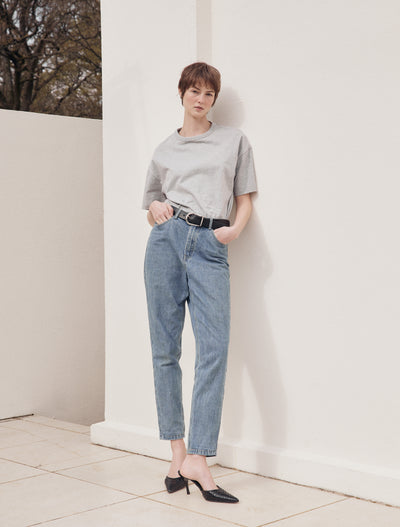 Classic Cotton Oversized T-Shirt in Grey Marl