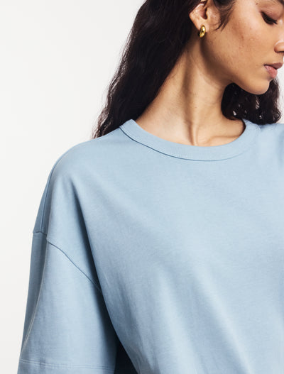 Classic Cotton Oversized T-Shirt in Powder Blue