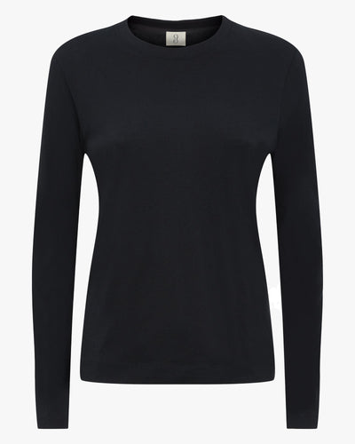 Lightweight Cotton Long Sleeve T-Shirt in Black