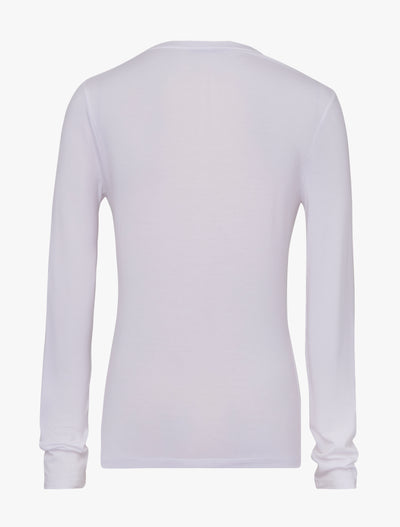 Lightweight Cotton Long Sleeve T-Shirt in White