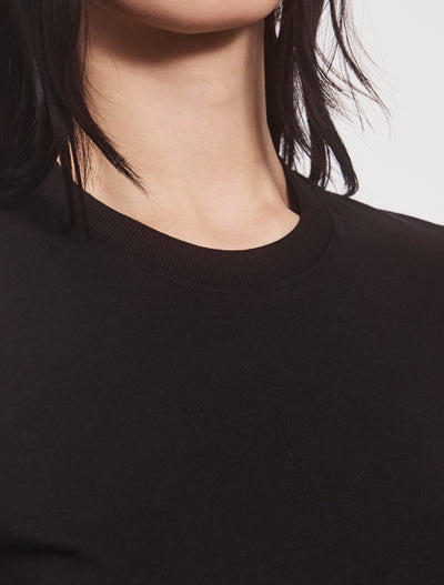 Lightweight Cotton Long Sleeve T-Shirt in Black