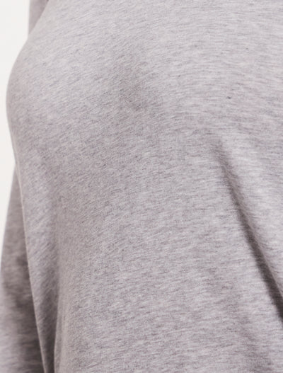 Lightweight Cotton Long Sleeve T-Shirt in Grey Marl