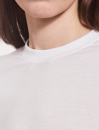 Lightweight Cotton Long Sleeve T-Shirt in White