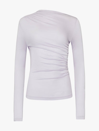 Iphis Draped Long Sleeve Top in Lavendula