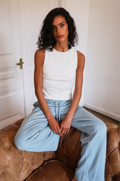 Straight Leg Sweatpant in Powerder Blue