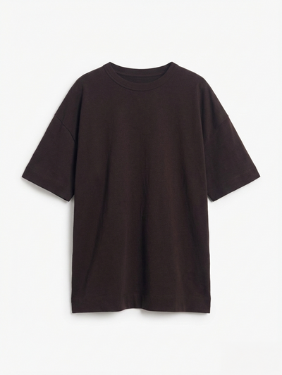 Classic Cotton Oversized T-Shirt in Bitter Chocolate