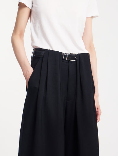 Juniper Pleated Trouser in Black