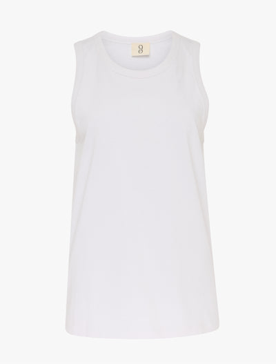 Classic Cotton Boyfriend Tank in White