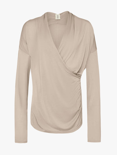 Calix Draped Top In Taupe