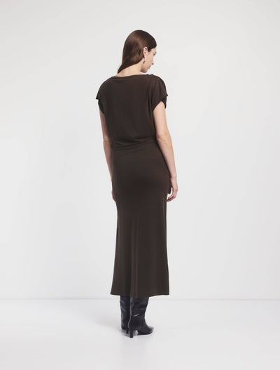 Gabriel Dress in Turkish Coffee, back view