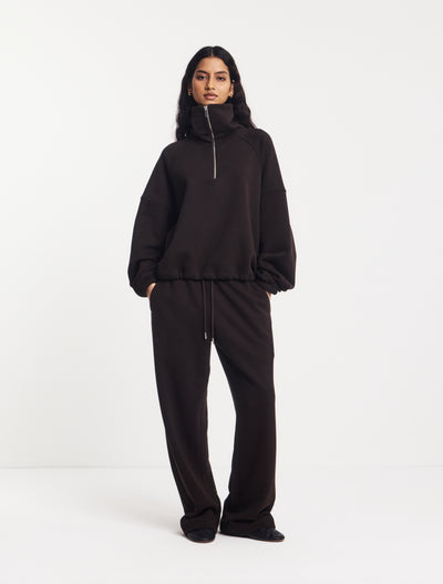 Classic Half Zip Sweatshirt in Bitter Chocolate