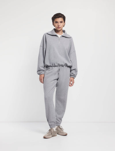 Classic Half Zip Sweatshirt in Grey Marl